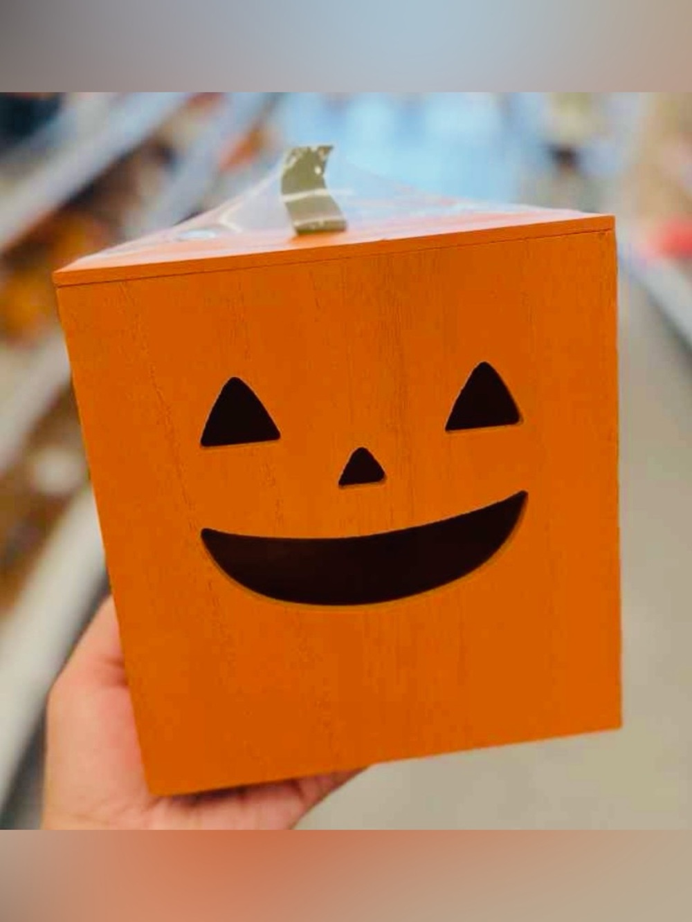 Target Bullseye Playground Wood Tissue Holder Box JackOLantern Pumpkin Halloween